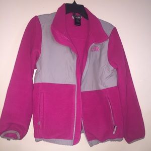 Girls large pink and gray "The North Face" jacket