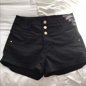High-Rise Black Shorts