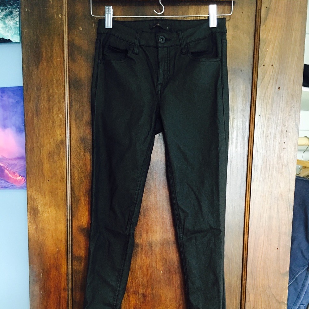 Black High Waisted Wax Jeans