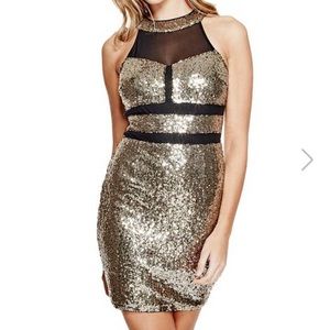 Guess Gold Sequin Dress