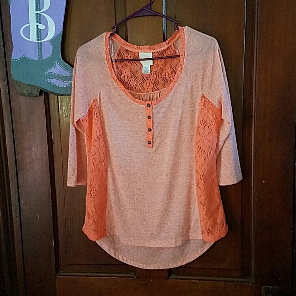 Pink 3/4 sleeve shirt