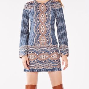 BCBG burnout deco print mesh dress