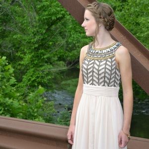 Embellished Chiffon Gown (worn once) (also hemmed)