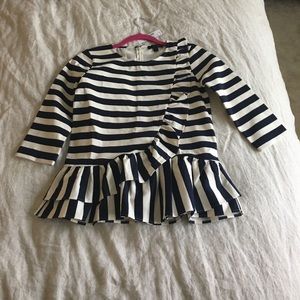 ✨SALE✨Jcrew Navy Striped Ruffle Top -XXS - NWT