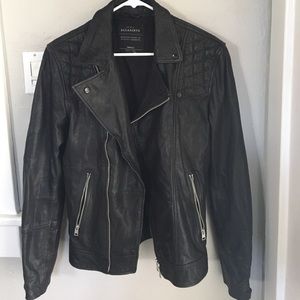 AllSaints men's Kushiro leather biker jacket