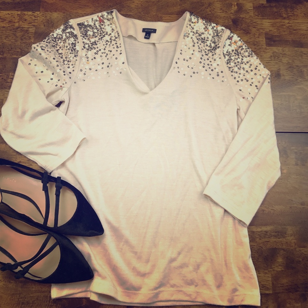 FINAL PRICE! Ann Taylor Embellished Shirt size M