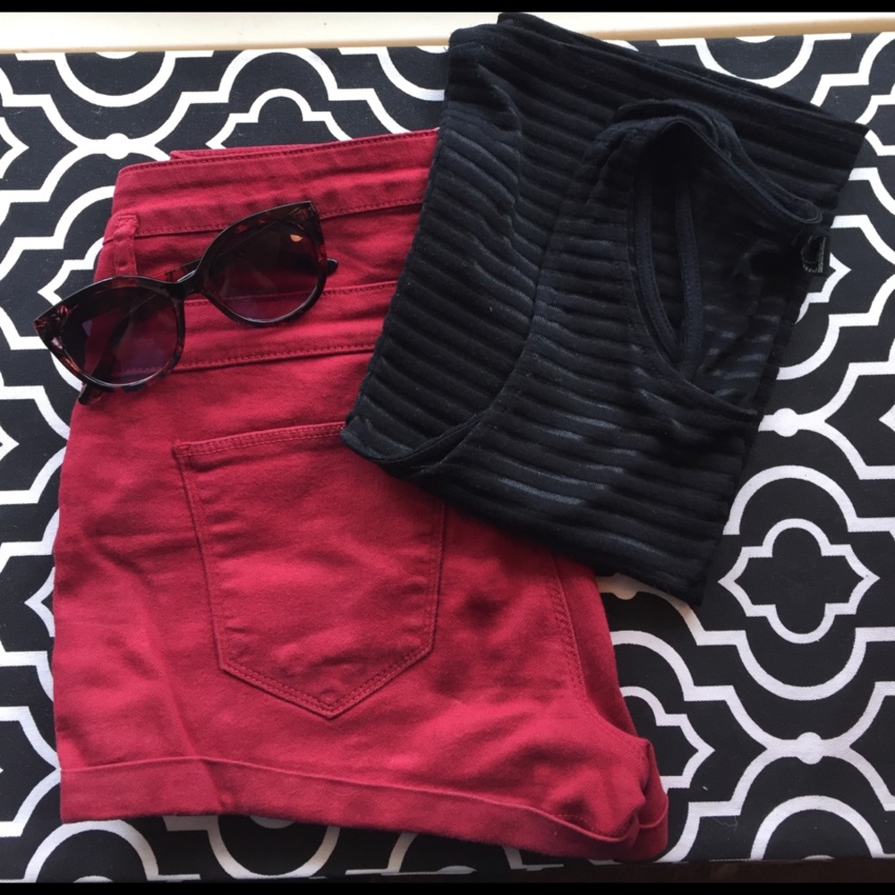 Refuge high waisted red shorts