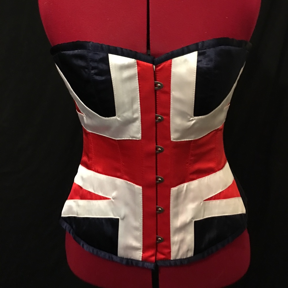 Union Jack steel boned corset size 30