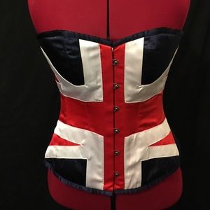 Union Jack steel boned corset size 30