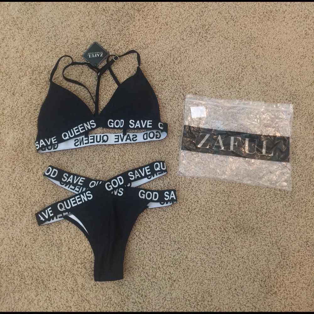 kylie jenner inspired god saves queens bikini