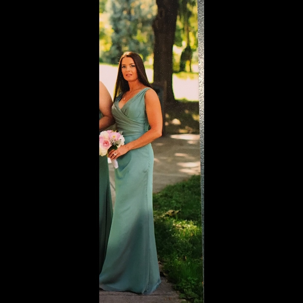 Full length Sage green prom gown size 2