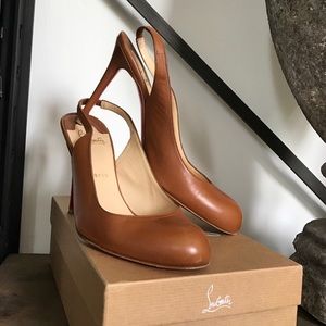 Christian Louboutin Cortinette sling-back Camel