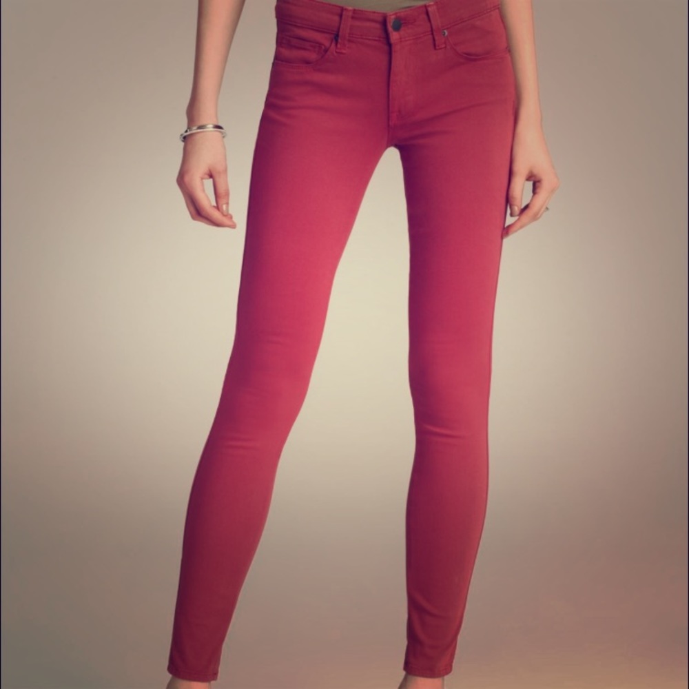 Generic dark salmon colored skinny jeans