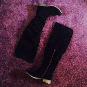 Over the knee black boots