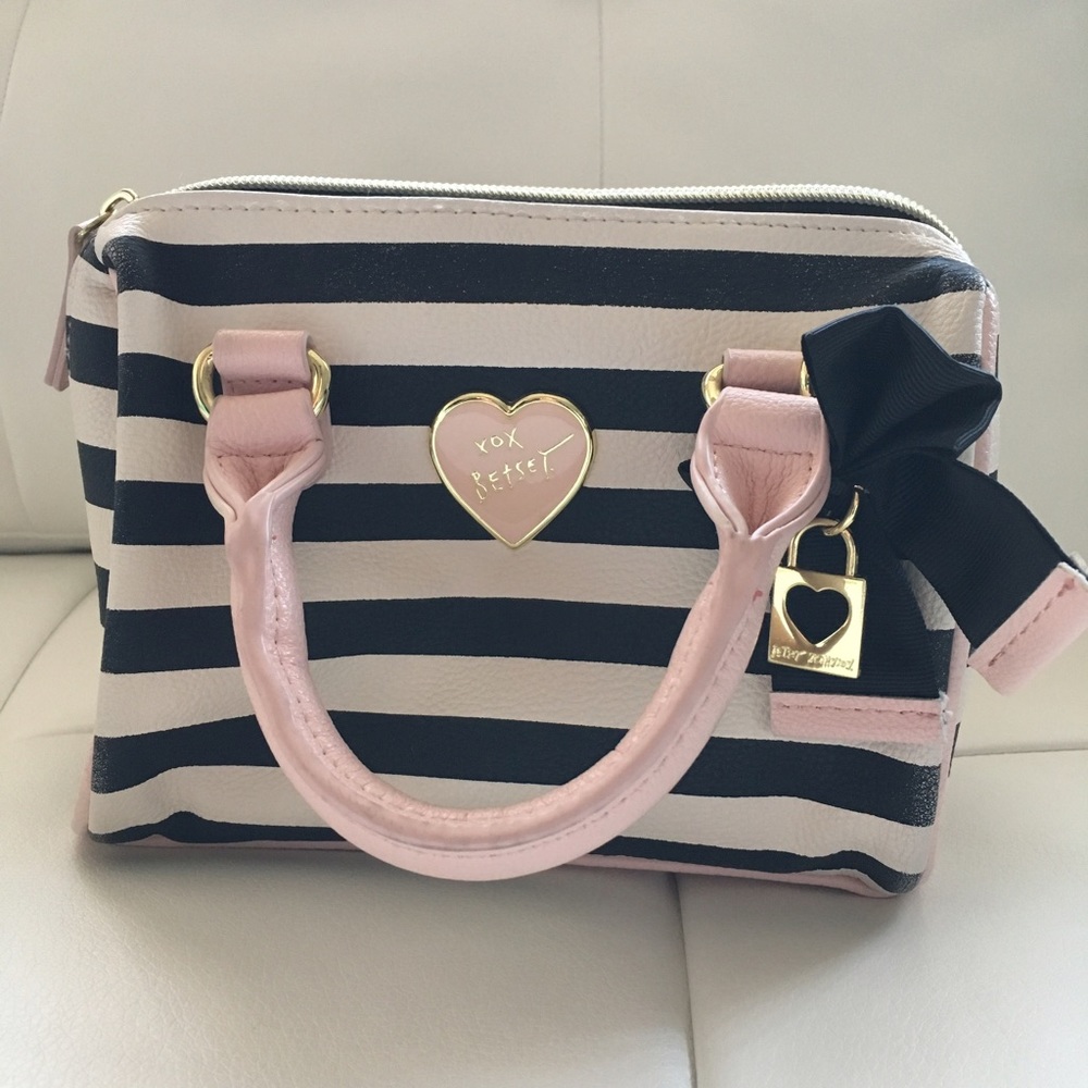 Betsy Johnson Mini Barrel Striped Purse
