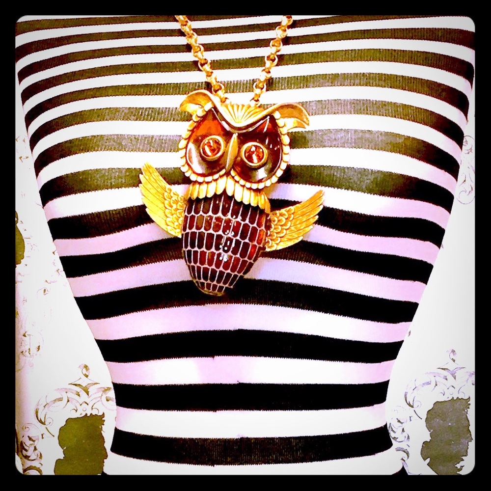 Vintage Retro 70s Owl Necklace