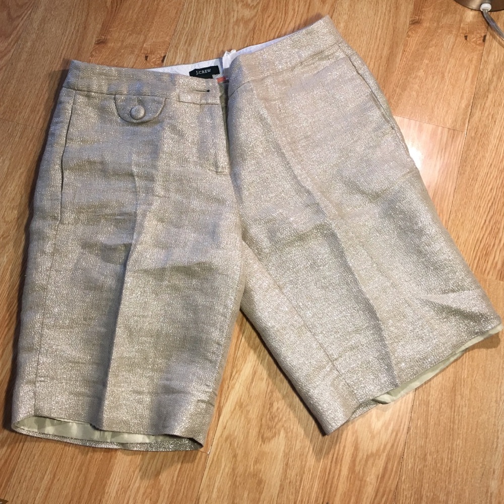 J Crew city fit, silver gold fabric size 2 shorts