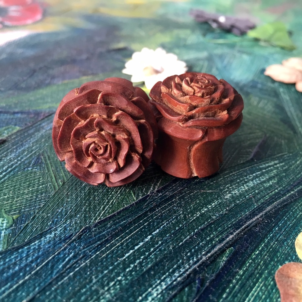 Wood Carved Roses