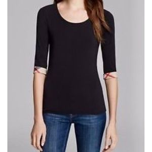 ▪️Burberry 3/4 Sleeve Check Cuff Tee▪️