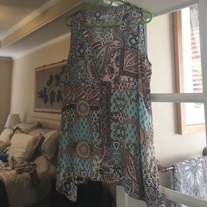 Spence sleeveless multi colored blouse