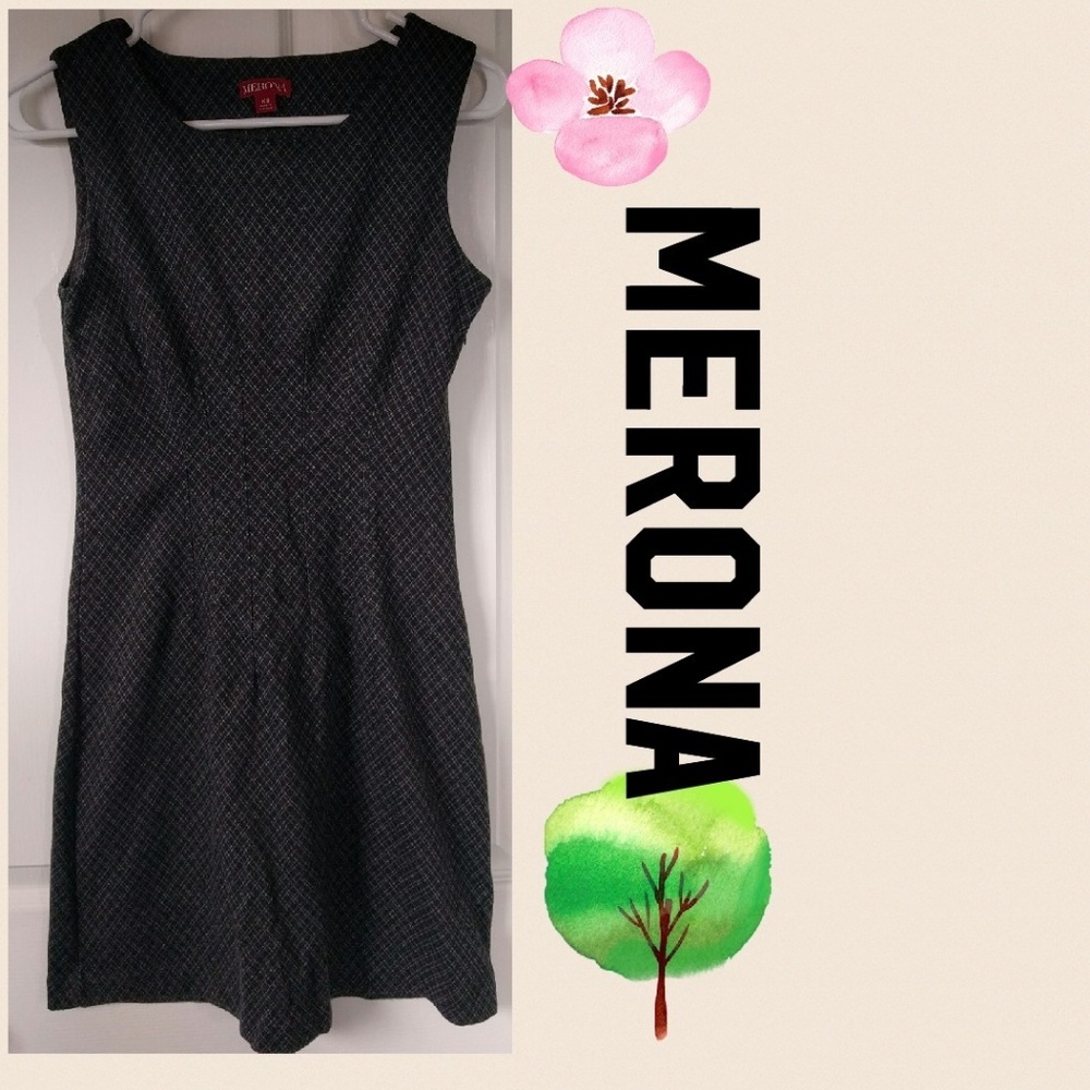 Merona structured stretch black and grey dress