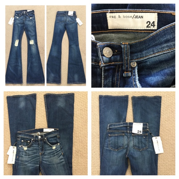 Rag & Bone Destroy Beckett 10 Inch Bell Jeans. NWT - Picture 4 of 4