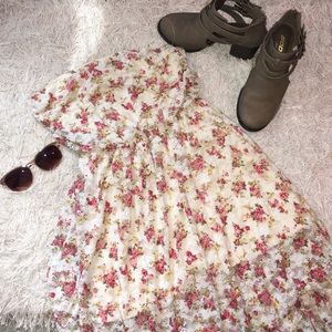 High-Low Laced Floral Dress