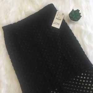 NWT [zara] black eyelet skirt