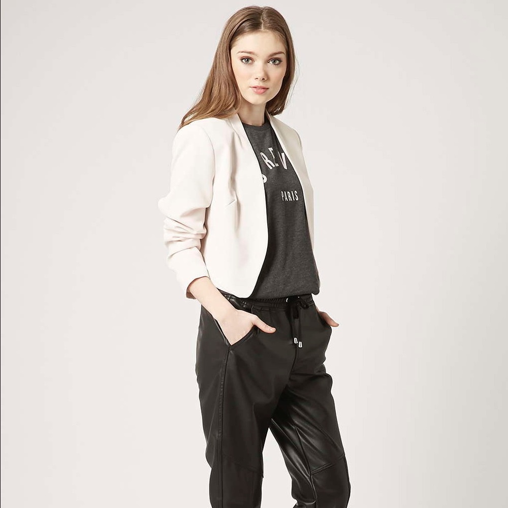 Topshop Crop Crepe Jacket