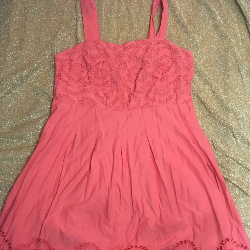 Crochet spring coral pink dress from dress barn