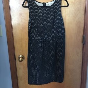 Black and nude eyelet dress