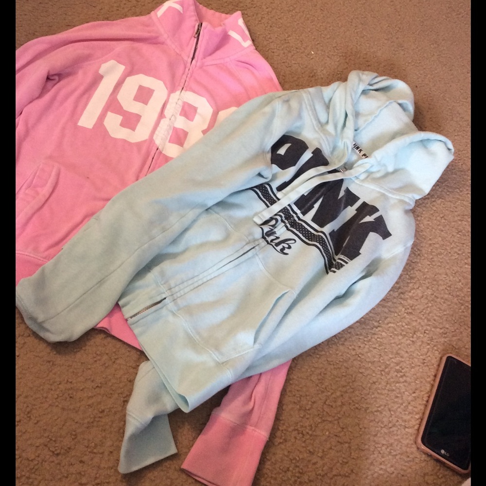 Victoria's Secret pink zip up bundle