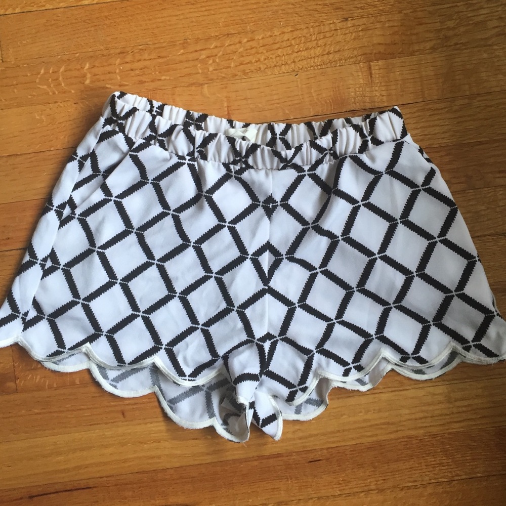 Black and white shorts