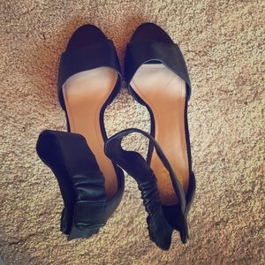 Leather heels with ankle strap