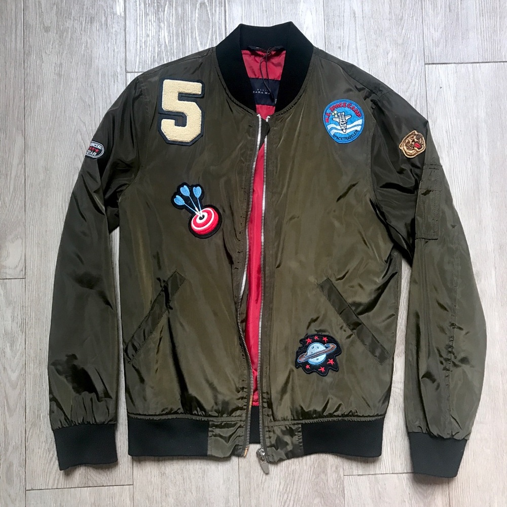 Light weight MA1 bomber jacket with patches