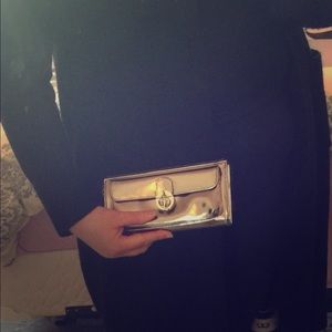 Gold patent leather wallet