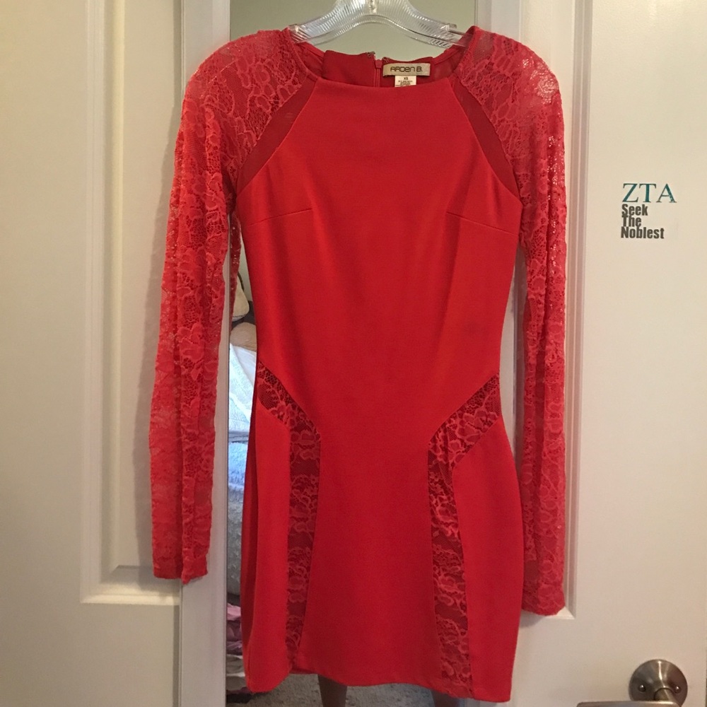 Coral bodycon dress