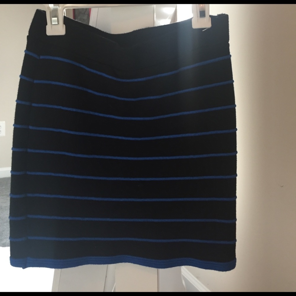Blue and black pencil skirt
