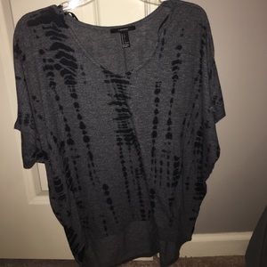 Grey and Black tie dye Forever 21 Shirt