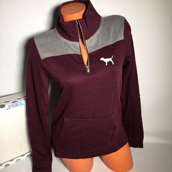 VS Pink campus quarter zip pullover Sz XS - Picture 2 of 2