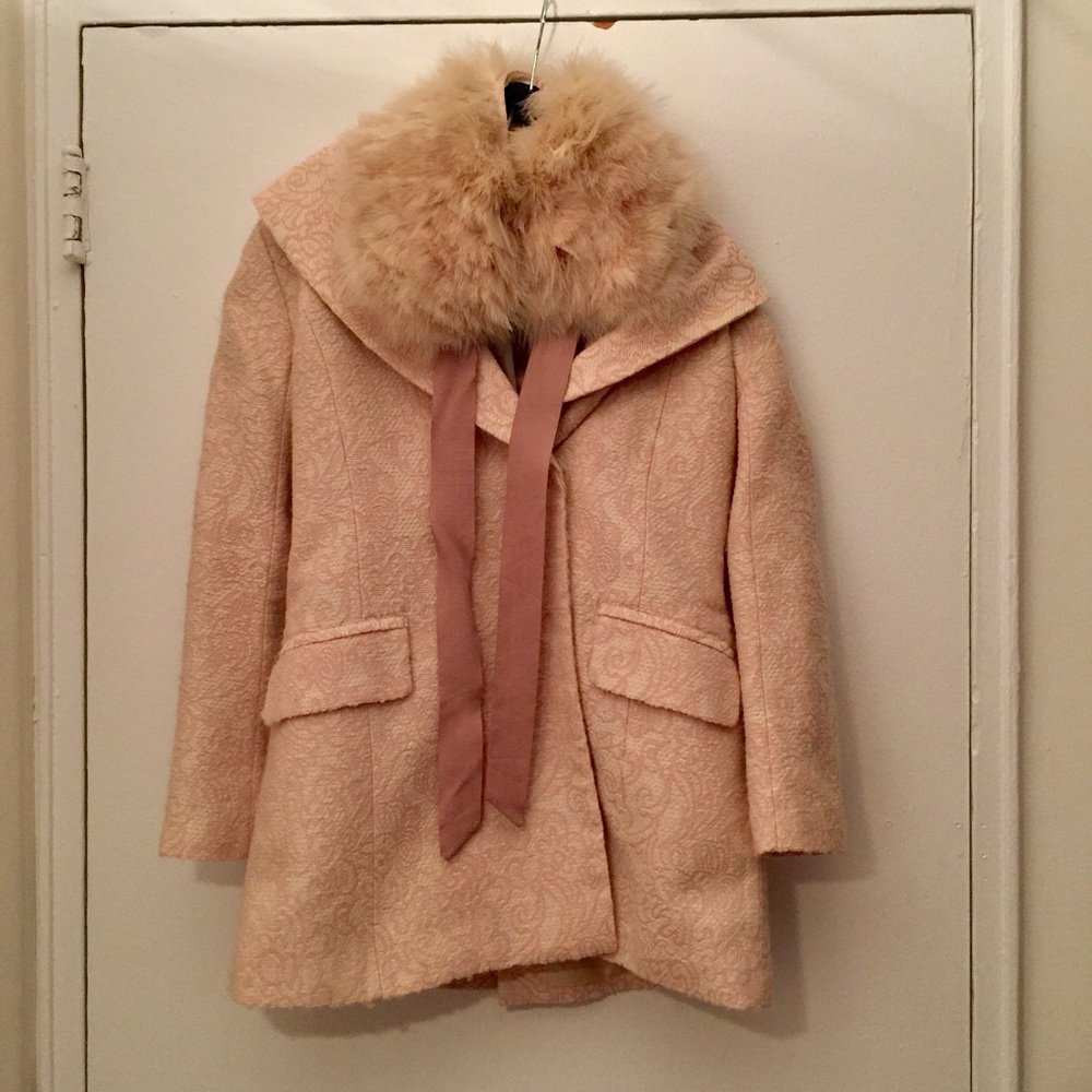 J Crew Pink Ostrich Scarf