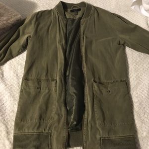 Forever 21 Green longline bomber