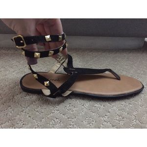 NWT Black Studded Gladiator Sandals