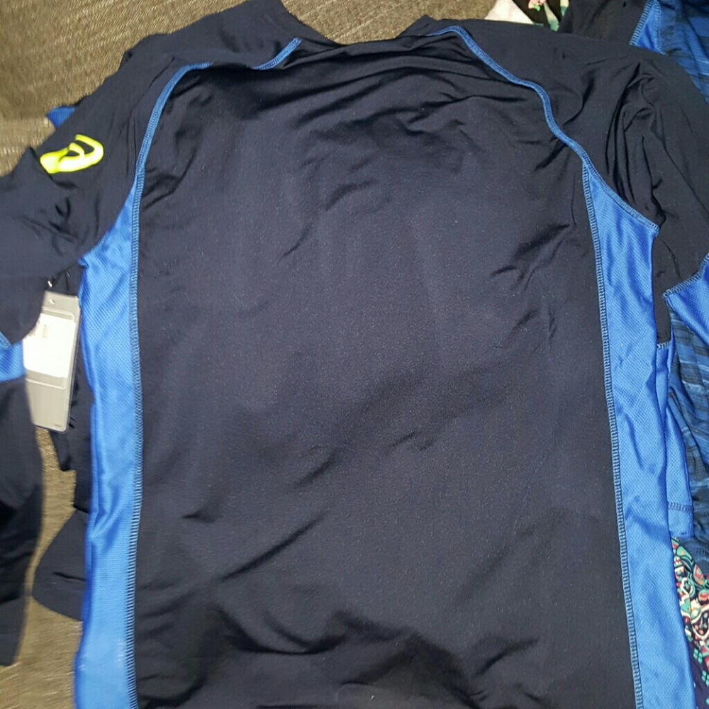 🆕 Asics Camo Show Off Long Sleeve Dark Cobalt - Picture 5 of 5