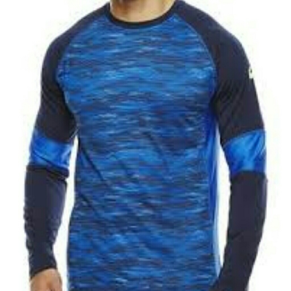 🆕 Asics Camo Show Off Long Sleeve Dark Cobalt - Picture 2 of 5