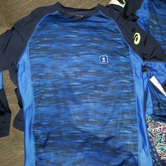 🆕 Asics Camo Show Off Long Sleeve Dark Cobalt - Picture 4 of 5