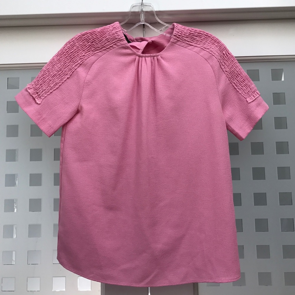 Zara Short Sleeve Blouse with Detailed Sleeves