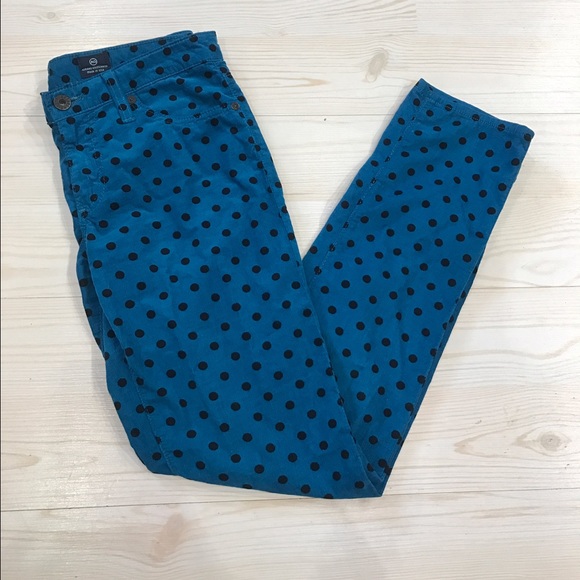 AG Adriano Goldschmied Pants - AG Stevie Ankle Polka Dot Cords