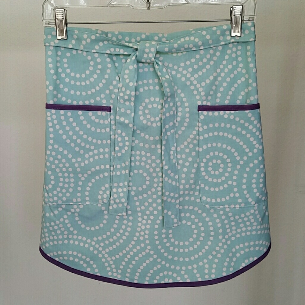 New Aqua Blue Cotton Short Apron