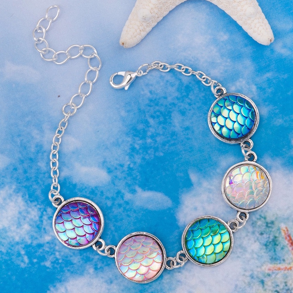 Mermaid Bracelet Iridescent Multicolored Scales